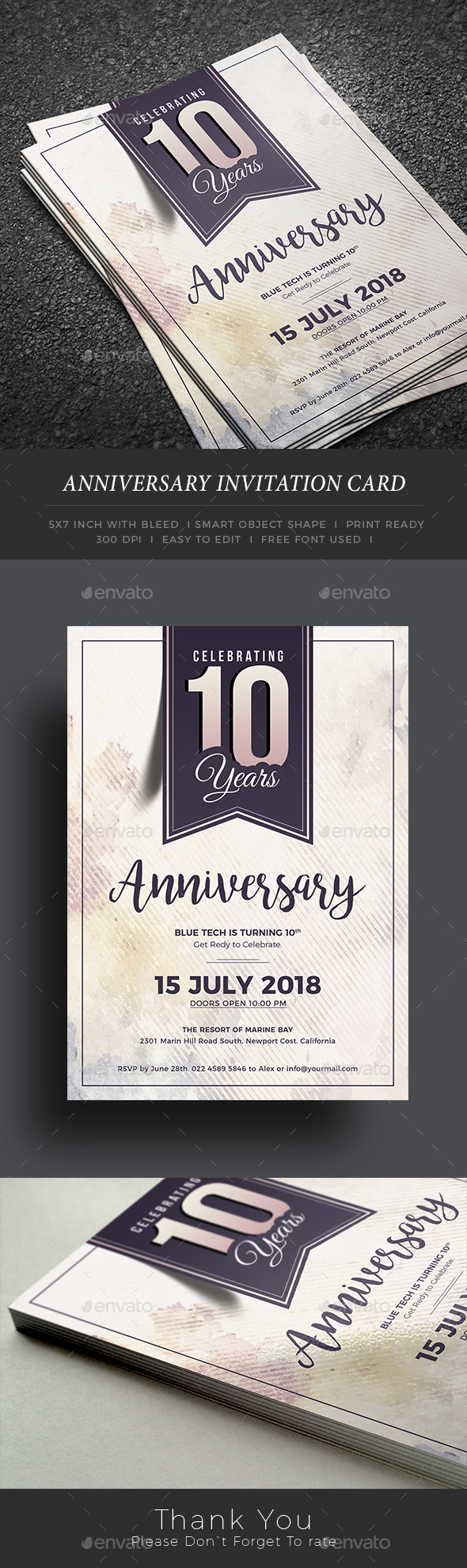 anniversary card designs & templates from graphicriver