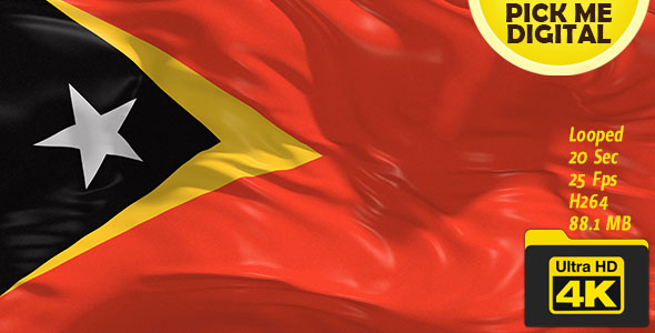 East Timor Flag 4K