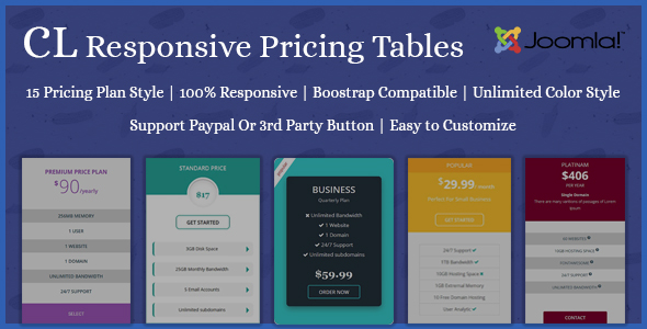 CL Responsive Pricing table - Joomla Extension