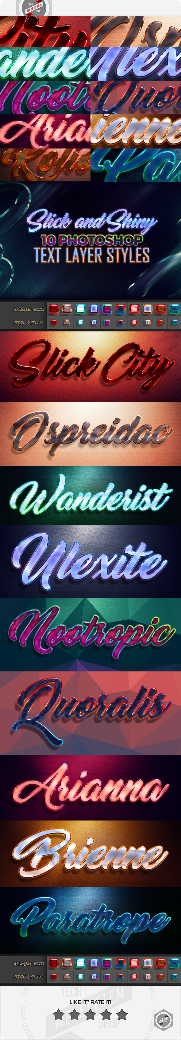Slick and Shiny Text Layer Style - Pack 1