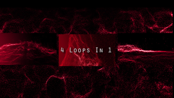 Abstract Red Particle Background Pack Loop 4 In 1