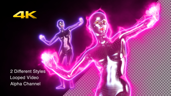 Futuristic Vj Dance Girl Neon