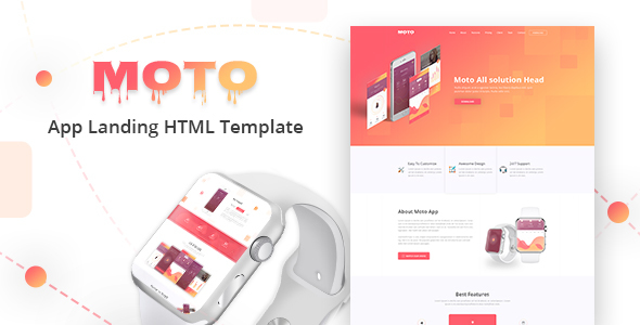 Moto – Multipurpose App Landing Page HTML Template