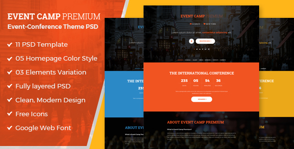 Event Camp - Premium Event Conference PSD Template