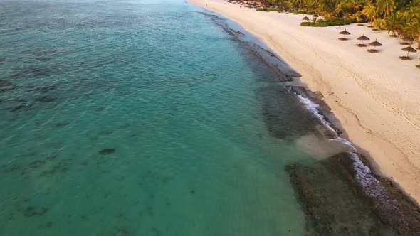 View From the Height of the Snowwhite Beach of Le Morne on the Island of Mauritius in the Indian