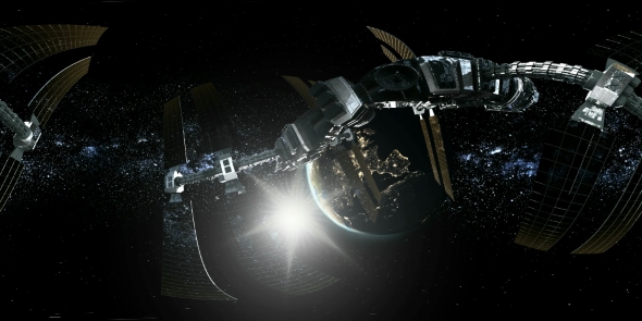 International Space Station Orbiting Earth in Virtual Reality alt