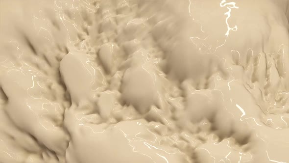 Waves of Creamy Liquid Texture Move and Reflect Light