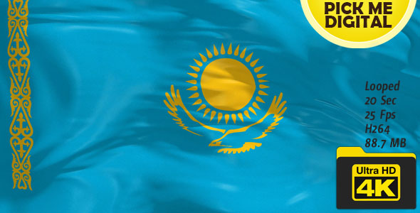 Kazakhstan Flag 4K
