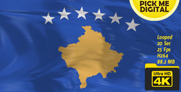 Kosovo Flag 4K