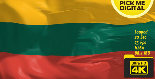 Lithuania Flag 4K
