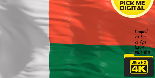 Madagascar Flag 4K