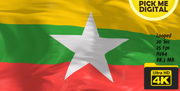 Myanmar Flag 4K