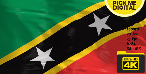 Saint Kitts and Nevis Flag 4K