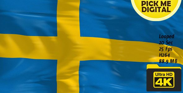 Sweden Flag 4K