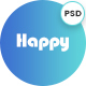 Happy App Landing Page PSD Template - ThemeForest Item for Sale