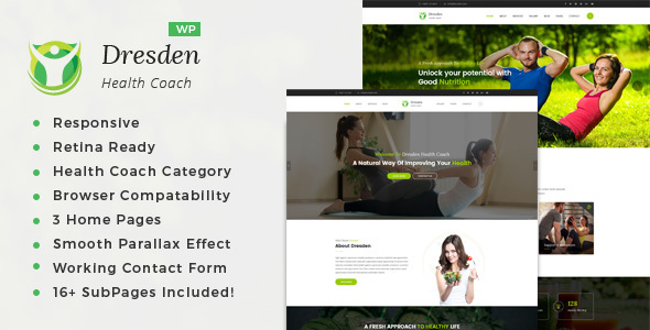 Dresden – WordPress Theme for Fitness and Life Coaching Website