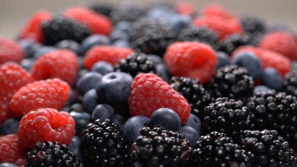 Fresh Raspberries, Blackberries and Blueberries