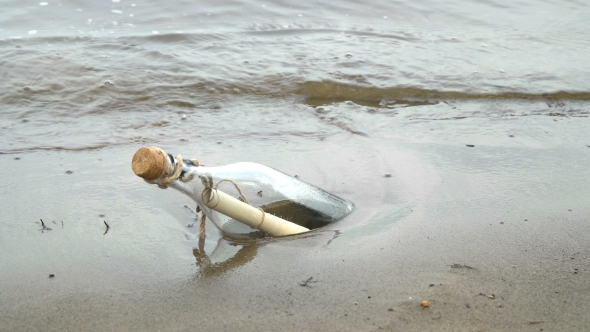 Message in a Bottle on the Seashore