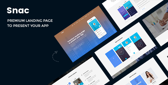 Snac - Premium Responsive App Landing Page PSD Template