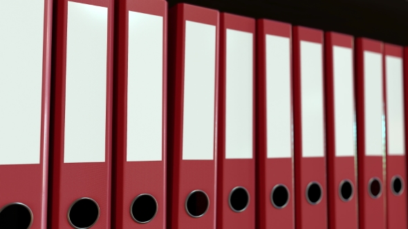 Line of Red Office Binders