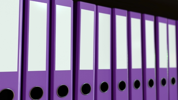 Multiple Purple Office Binders