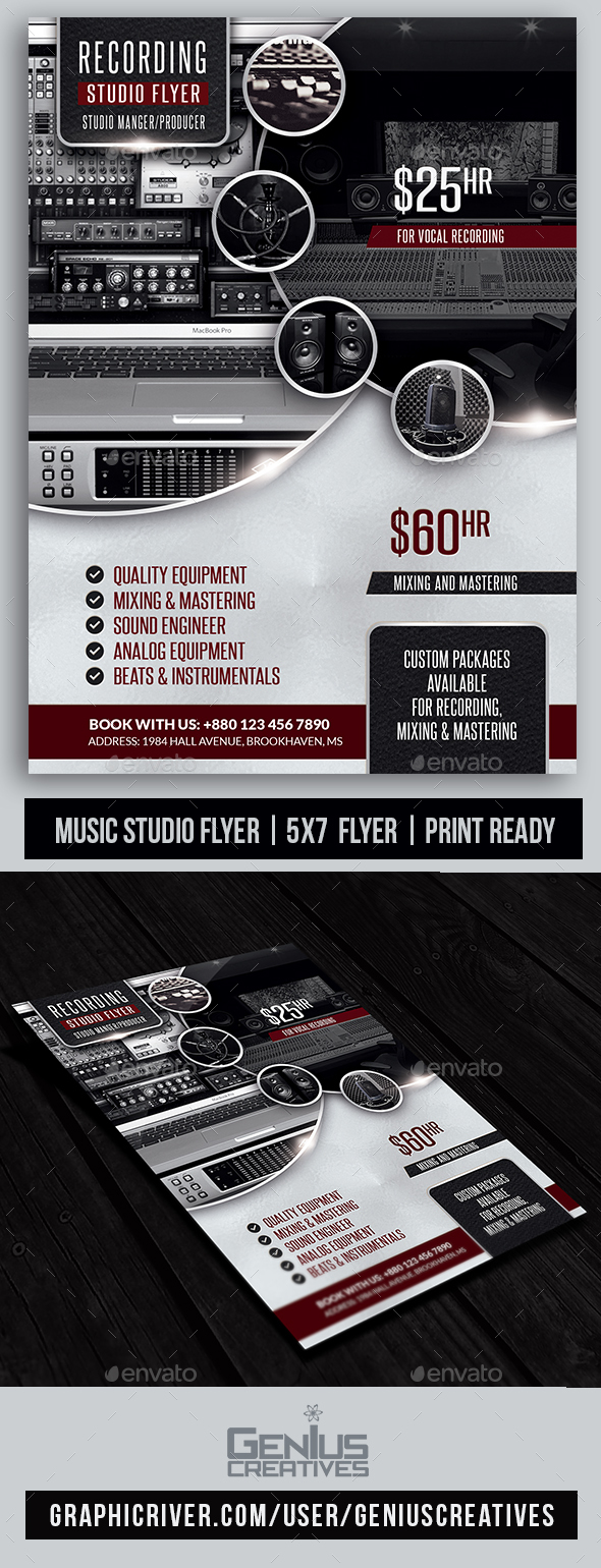 Recording Studio / Music Studio Flyer