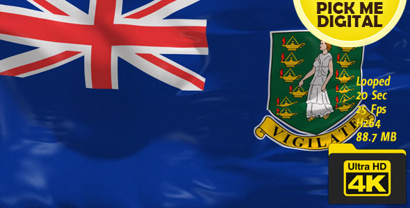 UK-British Virgin Islands Flag 4K