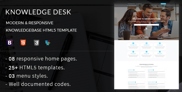 Knowledge Desk - Responsive Knowledgebase HTML5 Template