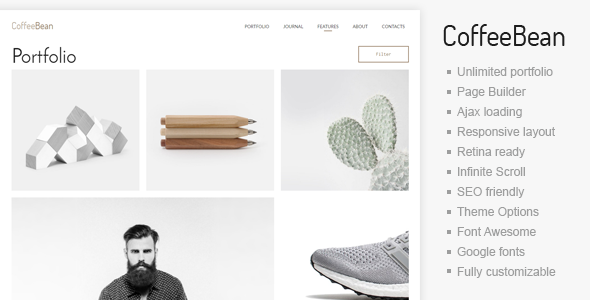 CoffeeBean - Easy & Simple Portfolio for Freelancers, Studios and Photographers