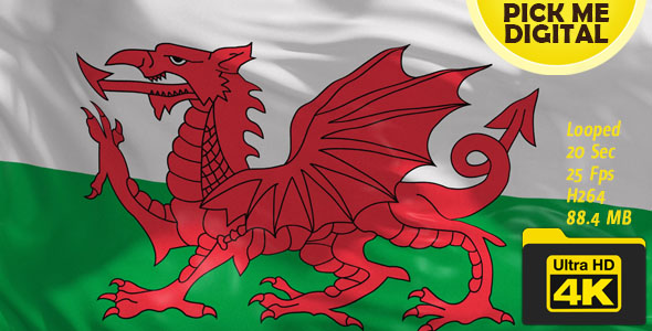 UK-Wales Flag 4K