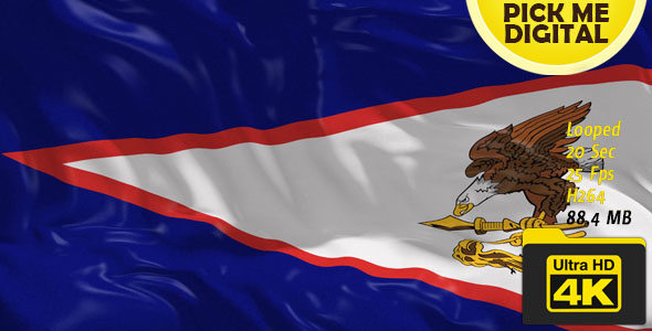 US-American Samoa Flag 4K