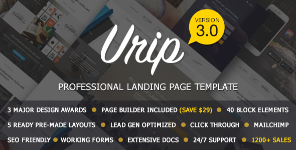 Urip - Professional Landing Page With HTML Builder