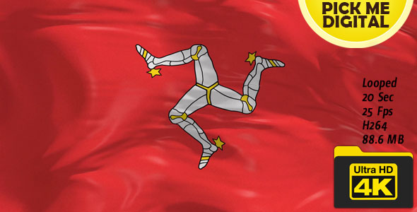 UK-Isle of Man Flag 4K