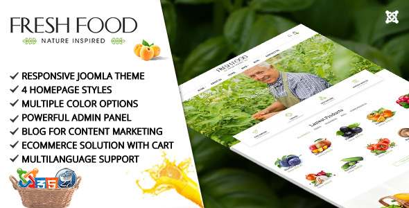 Fresh Food – Joomla Template for Organic Food/Fruit/Vegetables