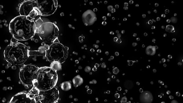 Glassy DNA Molecule Model Against Black Background alt