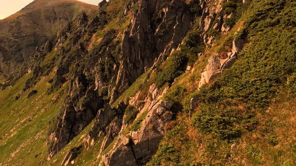 High Mountain Cliffs in the Carpathians