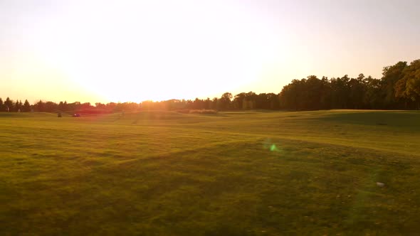 Green Field and Sunset