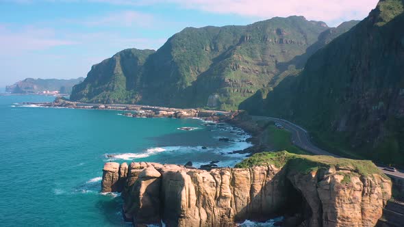 Nanya Rock, Coast sea at Jioufen, Taiwan.