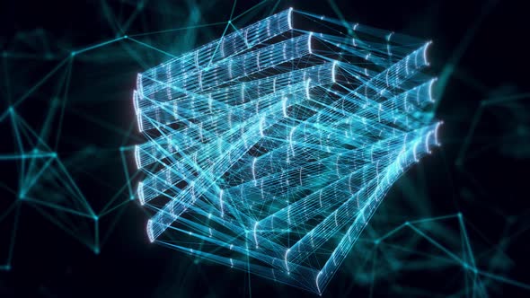 Book Set Hologram Close Up 4k alt