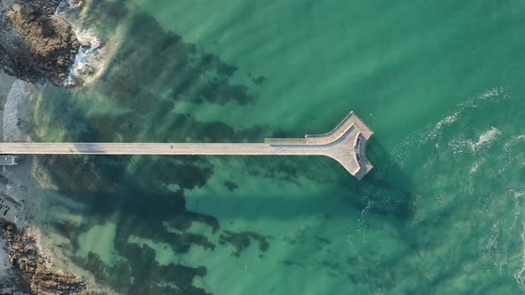 Aerial view of Lorne pier.