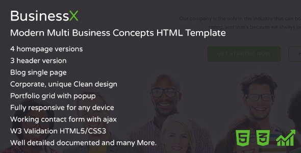 BusinessX - Modern Multi Business Concepts HTML Template