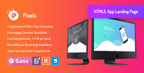 Pixels - Creative App Landing HTML5 Template