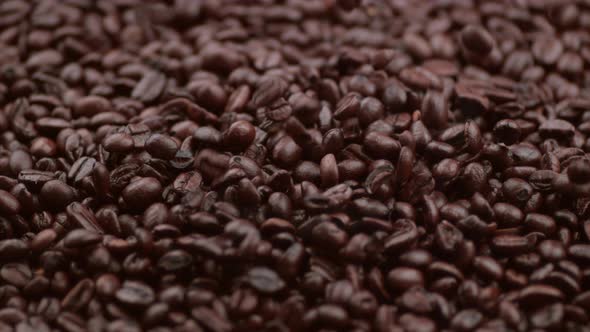 Coffee beans falling in slow motion; shot on Phantom Flex 4K at 1000 fps alt