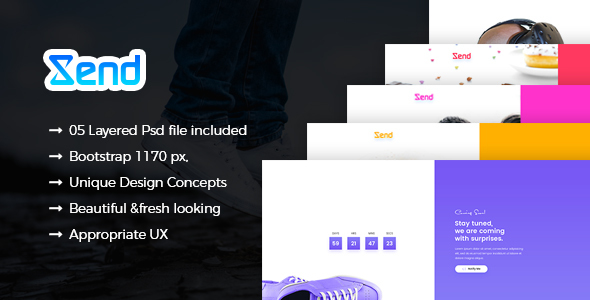 Xend - Coming Soon PSD Template