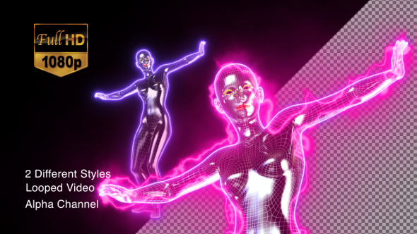 Futuristic Vj Dance Girl Neon HD