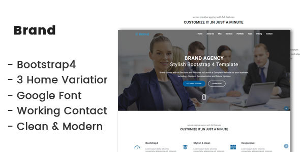 Brand-Bootstrap4 agency template