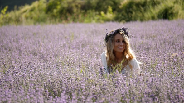 Lavender Field and Woman