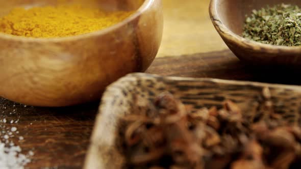 Various spices in bowl 4k