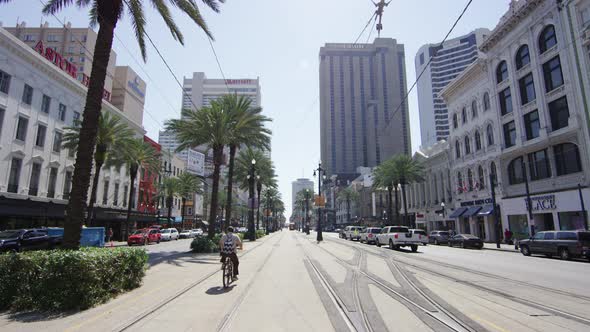 Canal Street with hotels, New Orleans