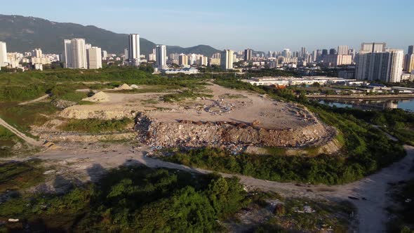 Aerial view landfill site